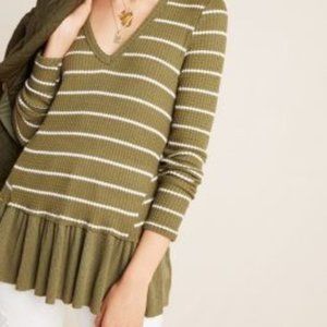 NWT Anthropologie Tallie Peplum Top | XS Petite